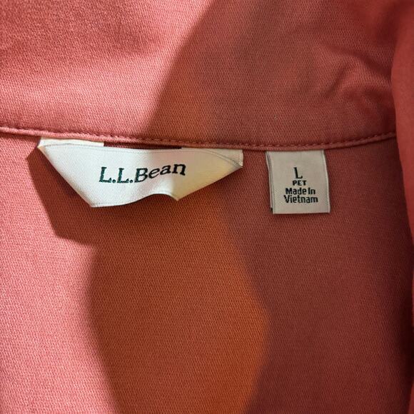 LL Bean Jacket Women Large Old Rose Zip/Snap Front Pocket Classic‎ Chore Utility - Picture 3 of 12
